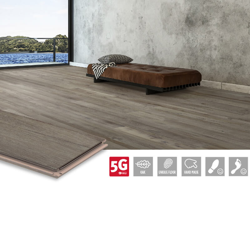 Trägolv NQD Oak Sharp Grey
