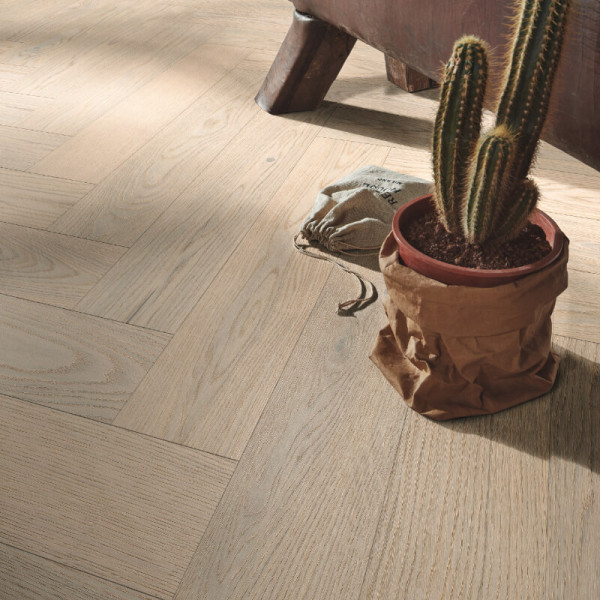 Trägolv Lindura HS 500 Herringbone Classic Arctic White Oak